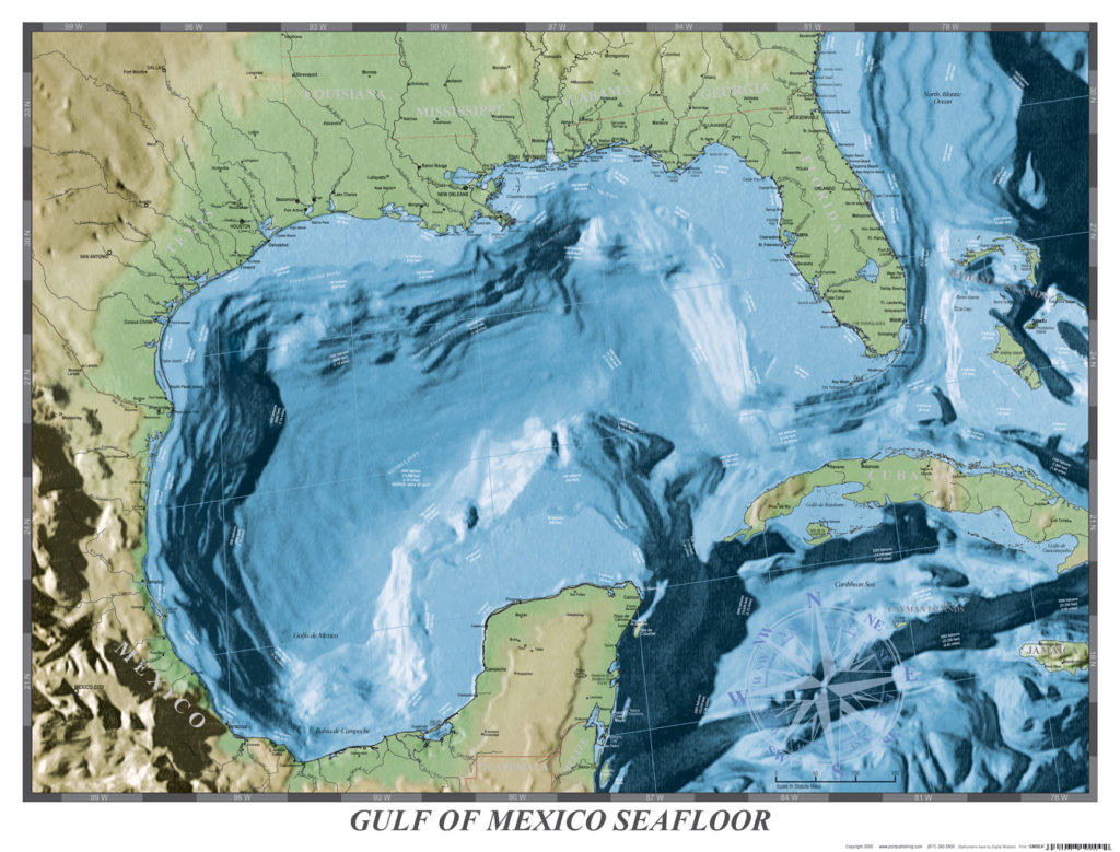 sea floor map of gulf of america